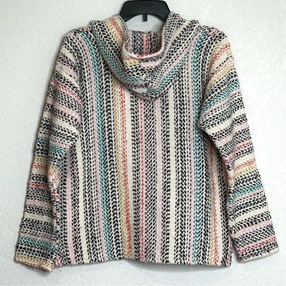 Women BAJA JOE Small Knit Hoodie Pullover Multicolor Sweater - Picture 4 of 13